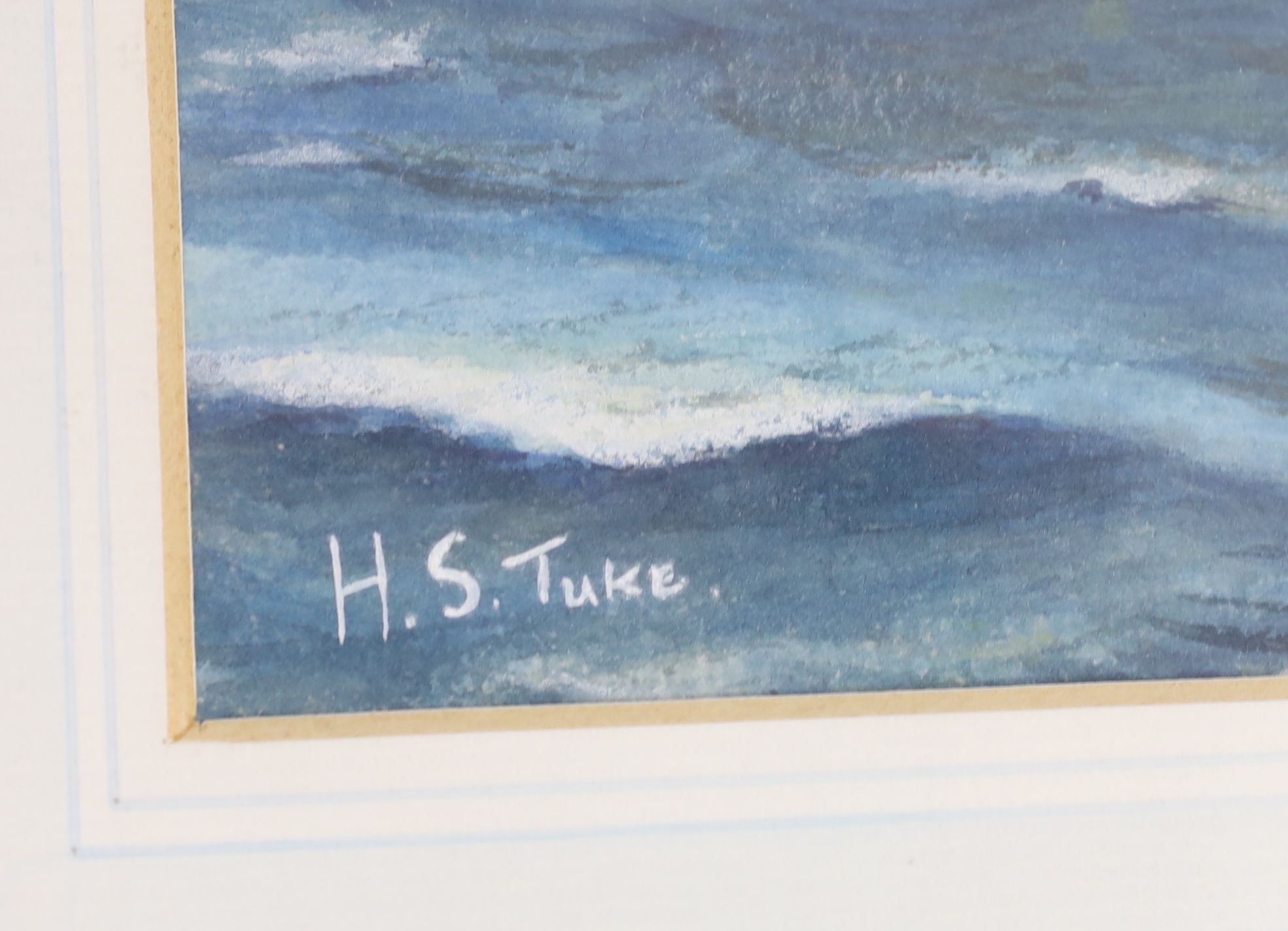 Circle of Henry Scott Tuke (1858-1929), watercolour, Clipper ship at sea, signed, 36 x 26cm